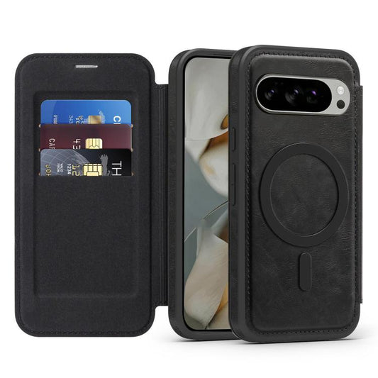 For Google Pixel 10 Linton MagSafe Leather Phone Case(Black) - Google Cases by buy2fix | Online Shopping UK | buy2fix