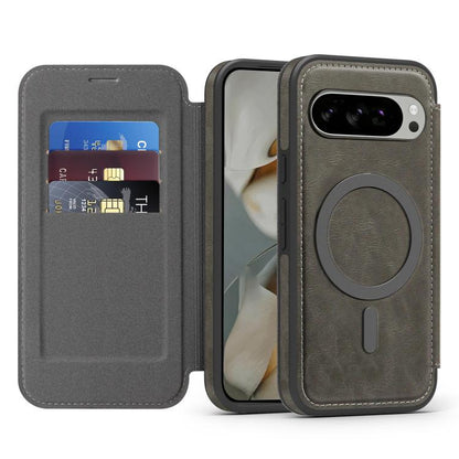 For Google Pixel 10 Linton MagSafe Leather Phone Case(Grey) - Google Cases by buy2fix | Online Shopping UK | buy2fix