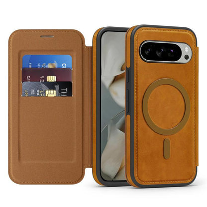 For Google Pixel 10 Linton MagSafe Leather Phone Case(Brown) - Google Cases by buy2fix | Online Shopping UK | buy2fix