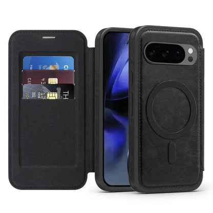 For Google Pixel 10 Pro Linton MagSafe Leather Phone Case(Black) - Google Cases by buy2fix | Online Shopping UK | buy2fix