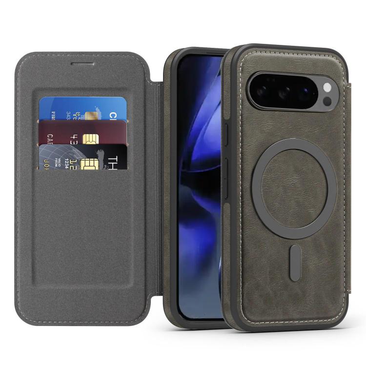 For Google Pixel 10 Pro Linton MagSafe Leather Phone Case(Grey) - Google Cases by buy2fix | Online Shopping UK | buy2fix