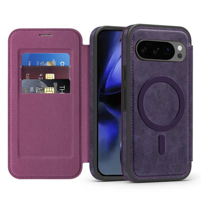 For Google Pixel 10 Pro Linton MagSafe Leather Phone Case(Purple) - Google Cases by buy2fix | Online Shopping UK | buy2fix