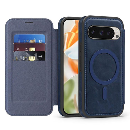 For Google Pixel 10 Pro XL Linton MagSafe Leather Phone Case(Blue) - Google Cases by buy2fix | Online Shopping UK | buy2fix