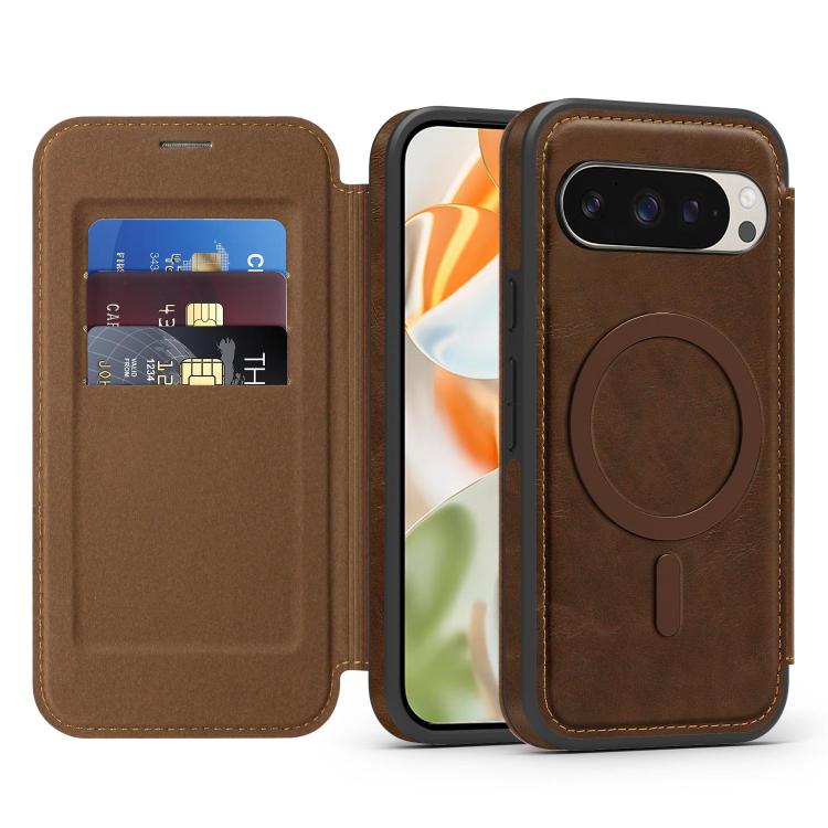 For Google Pixel 10 Pro XL Linton MagSafe Leather Phone Case(Coffee) - Google Cases by buy2fix | Online Shopping UK | buy2fix