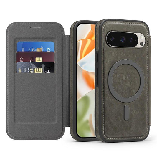 For Google Pixel 10 Pro XL Linton MagSafe Leather Phone Case(Grey) - Google Cases by buy2fix | Online Shopping UK | buy2fix