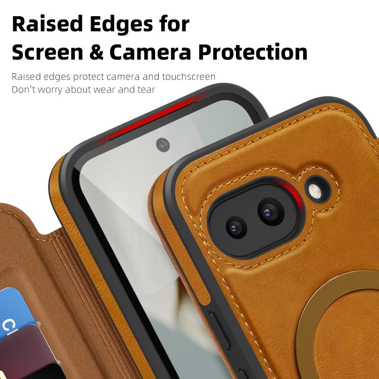 For Google Pixel 10 Pro XL Linton MagSafe Leather Phone Case(Brown) - Google Cases by buy2fix | Online Shopping UK | buy2fix