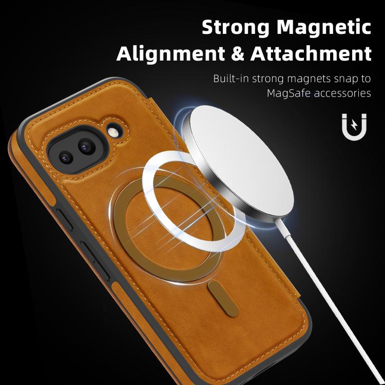 For Google Pixel 10 Pro XL Linton MagSafe Leather Phone Case(Blue) - Google Cases by buy2fix | Online Shopping UK | buy2fix