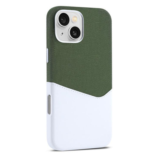 For iPhone 15 Plus Kalebol Cloth Textue Stitching Card Slot Magnetic Phone Case(Green)
