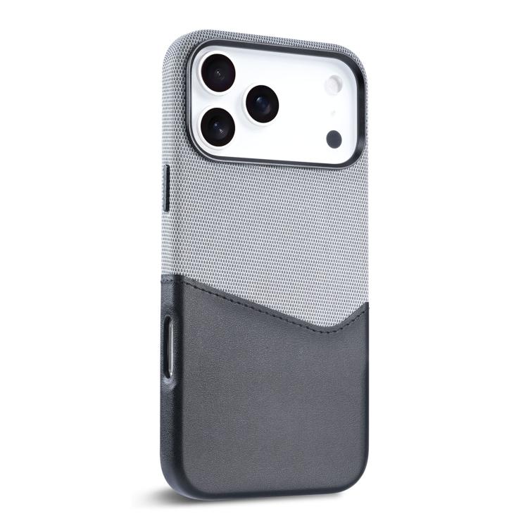 For iPhone 17 Pro Max Kalebol Cloth Textue Stitching Card Slot Magnetic Phone Case(Black) - iPhone 17 Pro Max Cases by Kalebol | Online Shopping UK | buy2fix