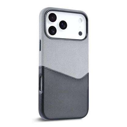 For iPhone 17 Pro Max Kalebol Cloth Textue Stitching Card Slot Magnetic Phone Case(Black) - iPhone 17 Pro Max Cases by Kalebol | Online Shopping UK | buy2fix