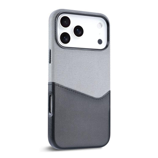 For iPhone 17 Pro Max Kalebol Cloth Textue Stitching Card Slot Magnetic Phone Case(Black) - iPhone 17 Pro Max Cases by Kalebol | Online Shopping UK | buy2fix