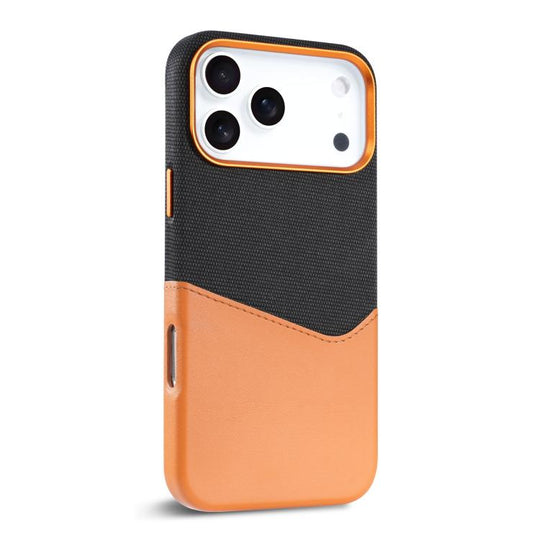 For iPhone 18 Pro Max / 17 Pro Max Kalebol Cloth Textue Stitching Card Slot Magnetic Phone Case(Brown)