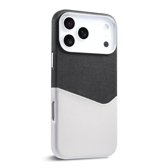 For iPhone 18 Pro / 17 Pro Kalebol Cloth Textue Stitching Card Slot Magnetic Phone Case(Gray)