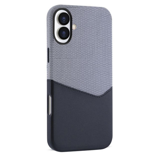 For iPhone 17 Kalebol Cloth Textue Stitching Card Slot Magnetic Phone Case(Black) - iPhone 17 Cases by Kalebol | Online Shopping UK | buy2fix