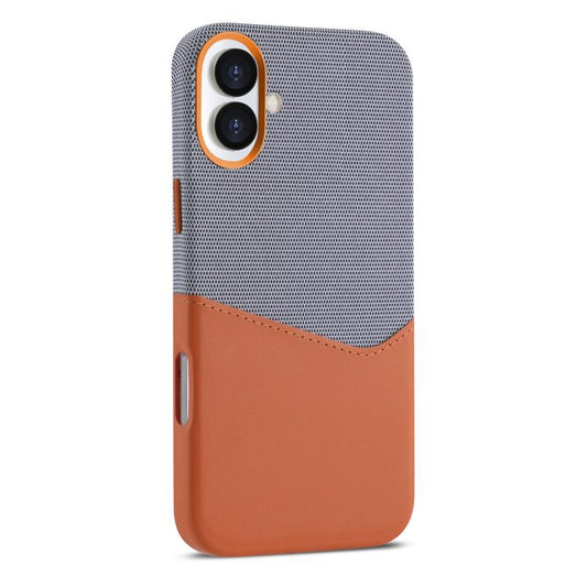 For iPhone 17 Kalebol Cloth Textue Stitching Card Slot Magnetic Phone Case(Orange) - iPhone 17 Cases by Kalebol | Online Shopping UK | buy2fix