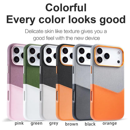 For iPhone 15 Pro Kalebol Cloth Textue Stitching Card Slot Magnetic Phone Case(Brown) - iPhone 15 Pro Cases by Kalebol | Online Shopping UK | buy2fix
