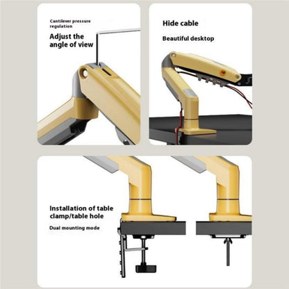 NORTH BAYOU F80 Adjustable Height Monitor Arm 17-30 Inch Displays Desk Mount Stand(Yellow) - TV Brackets & Mounts by buy2fix | Online Shopping UK | buy2fix