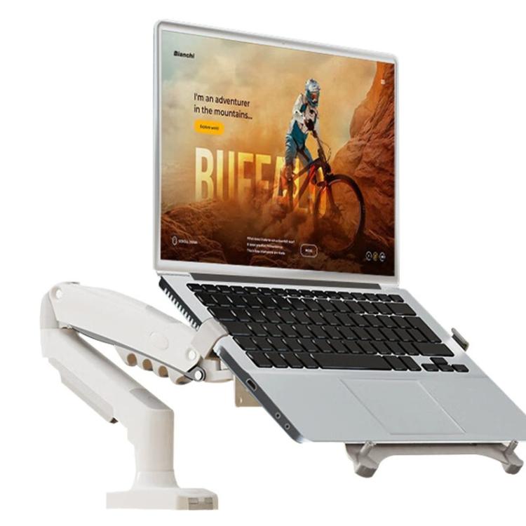 NORTH BAYOU F80-FP For 17-30 Inch Laptop Height Adjustable Desktop Mount Bracket(White) - Laptop Stand by buy2fix | Online Shopping UK | buy2fix