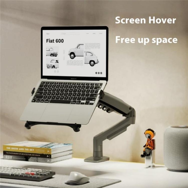 NORTH BAYOU F80-FP For 17-30 Inch Laptop Height Adjustable Desktop Mount Bracket(White) - Laptop Stand by buy2fix | Online Shopping UK | buy2fix