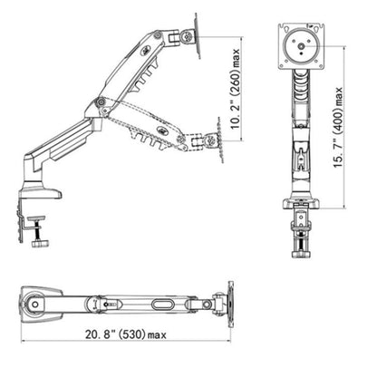 NORTH BAYOU F80-FP For 17-30 Inch Laptop Height Adjustable Desktop Mount Bracket(Black) - Laptop Stand by buy2fix | Online Shopping UK | buy2fix