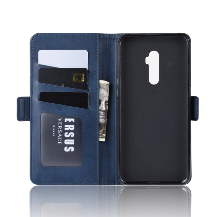 Dual-side Magnetic Buckle Horizontal Flip Leather Case for OPPO Reno 10x Zoom, with Holder & Card Slots & Wallet & Photo Frame(Dark Blue) by buy2fix