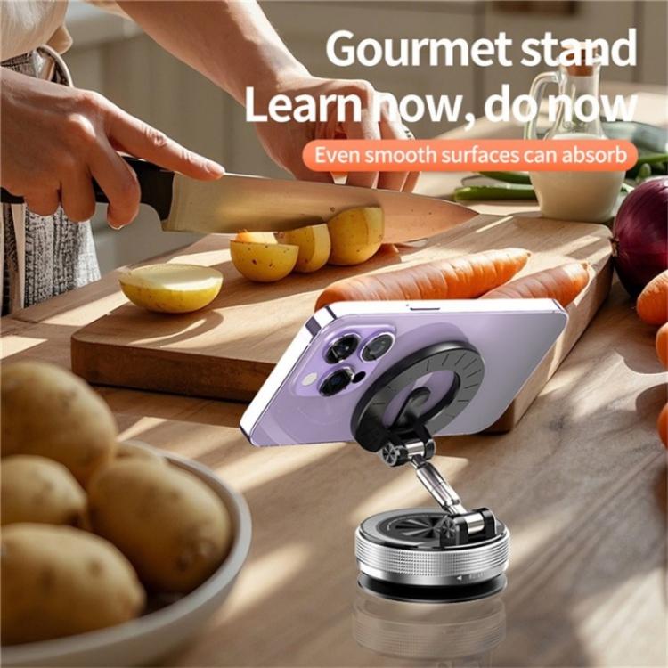 SD08 360 Degree Rotation Magnetic Car Mount Foldable Stand Vacuum Suction Phone Holder - Universal Car Holders by buy2fix | Online Shopping UK | buy2fix