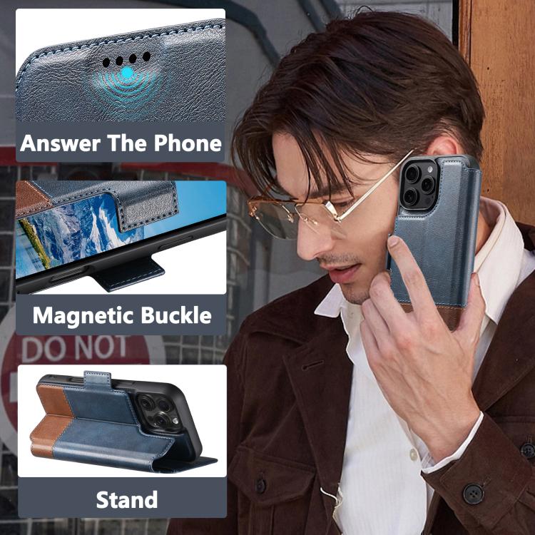 For iPhone 16 Pro Suteni Q06 2-in-1 Multi-function Detachable Wallet MagSafe Phone Case(Blue) - iPhone 16 Pro Cases by Suteni | Online Shopping UK | buy2fix