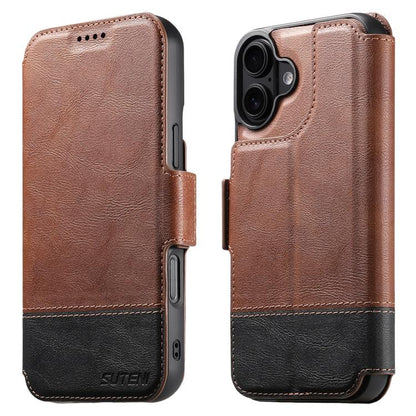 For iPhone 16 Plus Suteni Q06 2-in-1 Multi-function Detachable Wallet MagSafe Phone Case(Brown) - iPhone 16 Plus Cases by Suteni | Online Shopping UK | buy2fix