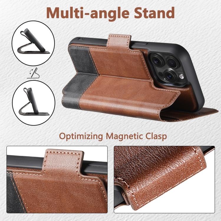For iPhone 15 Pro Max Suteni Q06 2-in-1 Multi-function Detachable Wallet MagSafe Phone Case(Brown) - iPhone 15 Pro Max Cases by Suteni | Online Shopping UK | buy2fix