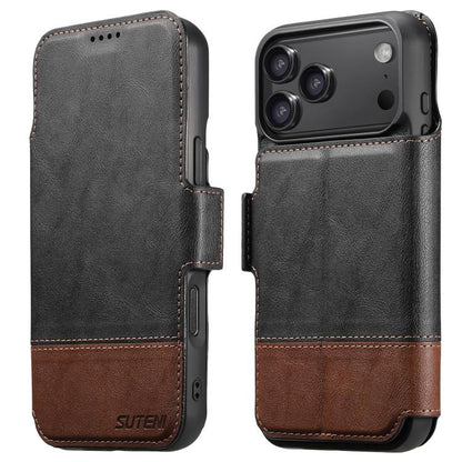 For iPhone 17 Pro Max Suteni Q06 2-in-1 Multi-function Detachable Wallet MagSafe Phone Case(Black) - iPhone 17 Pro Max Cases by Suteni | Online Shopping UK | buy2fix