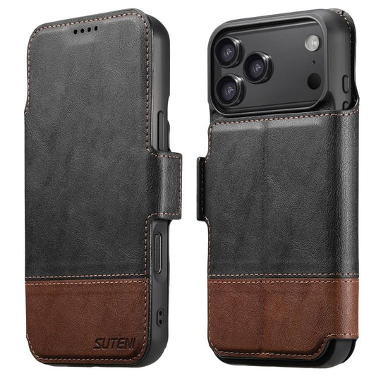 For iPhone 17 Pro Suteni Q06 2-in-1 Multi-function Detachable Wallet MagSafe Phone Case(Black) - iPhone 17 Pro Cases by Suteni | Online Shopping UK | buy2fix