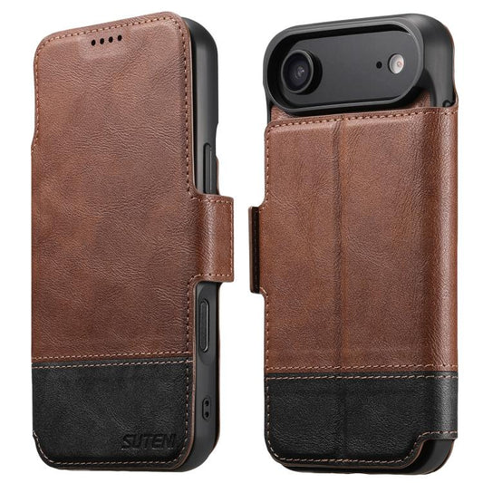 For iPhone 17 Air Suteni Q06 2-in-1 Multi-function Detachable Wallet MagSafe Phone Case(Brown) - iPhone 17 Air Cases by Suteni | Online Shopping UK | buy2fix