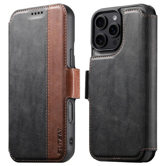 For iPhone 16 Pro Max Suteni Q07 2-in-1 Multi-function Detachable Wallet MagSafe Phone Case(Black) - iPhone 16 Pro Max Cases by Suteni | Online Shopping UK | buy2fix