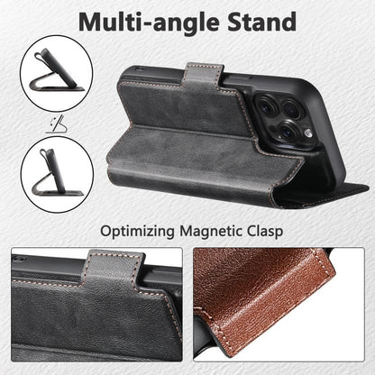 For iPhone 15 Pro Max Suteni Q07 2-in-1 Multi-function Detachable Wallet MagSafe Phone Case(Black) - iPhone 15 Pro Max Cases by Suteni | Online Shopping UK | buy2fix