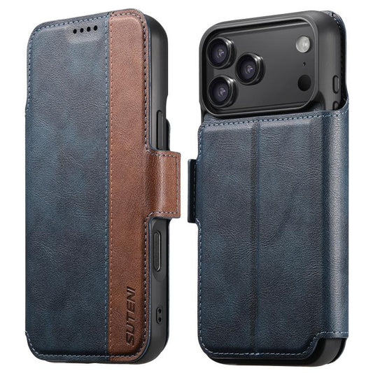 For iPhone 17 Pro Suteni Q07 2-in-1 Multi-function Detachable Wallet MagSafe Phone Case(Blue) - iPhone 17 Pro Cases by Suteni | Online Shopping UK | buy2fix