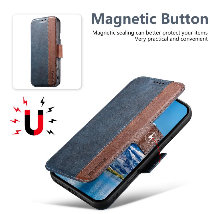 For iPhone 17 Suteni Q07 2-in-1 Multi-function Detachable Wallet MagSafe Phone Case(Blue) - iPhone 17 Cases by Suteni | Online Shopping UK | buy2fix
