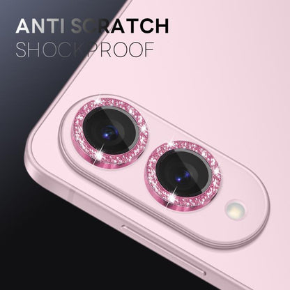 For Samsung Galaxy S25 Edge 5G NORTHJO 1 Set Camera Lens Protector Glitter Metal Ring Film(Pink) - For Samsung by NORTHJO | Online Shopping UK | buy2fix