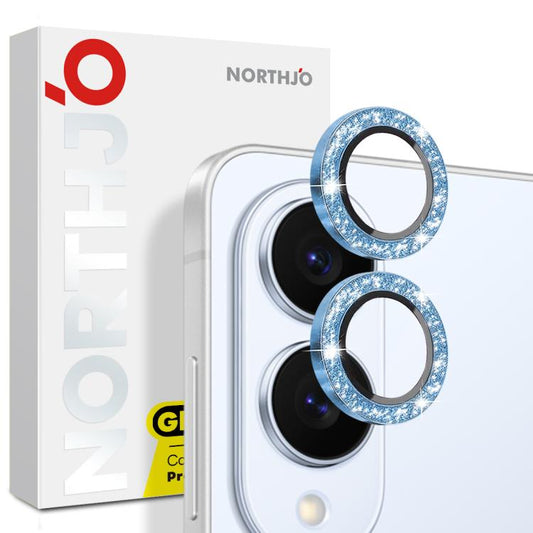 For Samsung Galaxy S25 Edge 5G NORTHJO 1 Set Camera Lens Protector Glitter Metal Ring Film(Blue) - For Samsung by NORTHJO | Online Shopping UK | buy2fix
