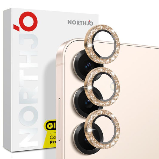 For Samsung Galaxy S25 5G NORTHJO 1 Set Camera Lens Protector Glitter Metal Ring Film(Gold) - For Samsung by NORTHJO | Online Shopping UK | buy2fix