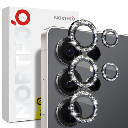 For Samsung Galaxy S25 Ultra 5G NORTHJO 1 Set Camera Lens Protector Glitter Metal Ring Film(Black) - For Samsung by NORTHJO | Online Shopping UK | buy2fix