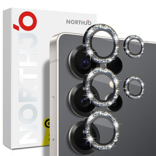 For Samsung Galaxy S25 Ultra 5G NORTHJO 1 Set Camera Lens Protector Glitter Metal Ring Film(Black) - For Samsung by NORTHJO | Online Shopping UK | buy2fix
