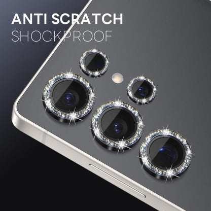 For Samsung Galaxy S25 Ultra 5G NORTHJO 1 Set Camera Lens Protector Glitter Metal Ring Film(Black) - For Samsung by NORTHJO | Online Shopping UK | buy2fix