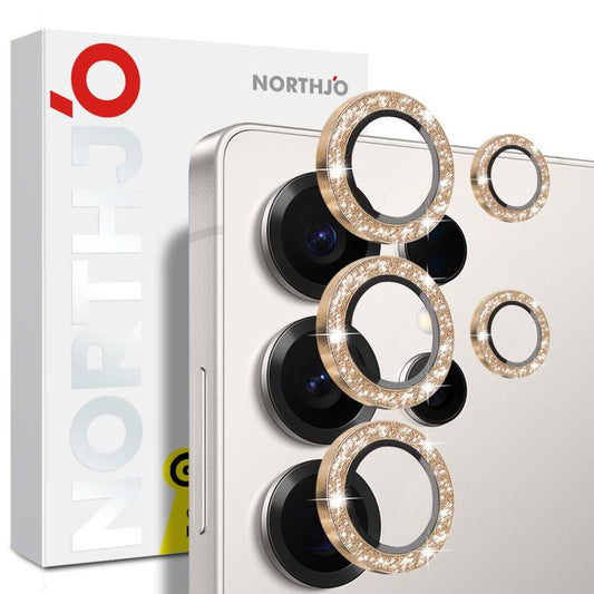 For Samsung Galaxy S25 Ultra 5G NORTHJO 1 Set Camera Lens Protector Glitter Metal Ring Film(Gold) - For Samsung by NORTHJO | Online Shopping UK | buy2fix