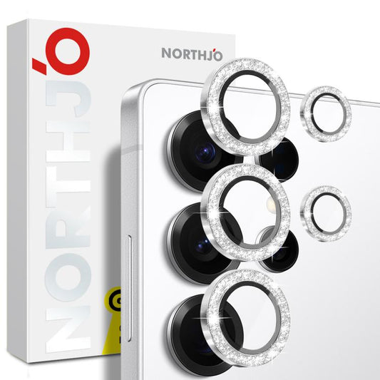 For Samsung Galaxy S25 Ultra 5G NORTHJO 1 Set Camera Lens Protector Glitter Metal Ring Film(Silver) - For Samsung by NORTHJO | Online Shopping UK | buy2fix