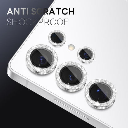 For Samsung Galaxy S25 Ultra 5G NORTHJO 1 Set Camera Lens Protector Glitter Metal Ring Film(Silver) - For Samsung by NORTHJO | Online Shopping UK | buy2fix