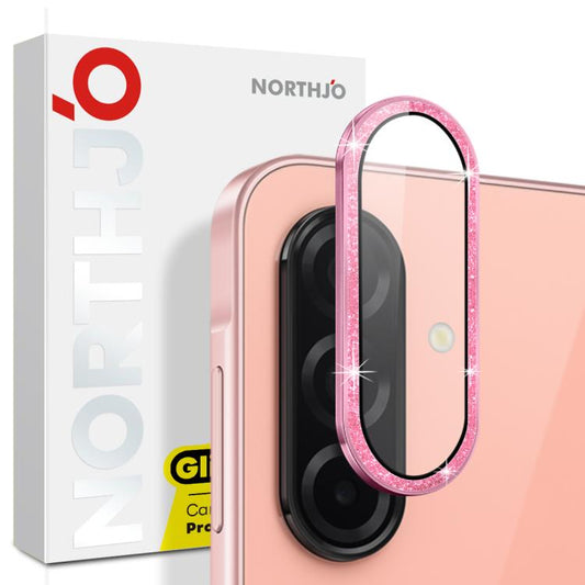 For Samsung Galaxy A26 5G NORTHJO 1 Set Camera Lens Protector Glitter Metal Ring Film(Pink) - For Samsung by NORTHJO | Online Shopping UK | buy2fix
