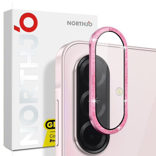 For Samsung Galaxy A36 5G / A56 5G NORTHJO 1 Set Camera Lens Protector Glitter Metal Ring Film(Pink) - For Samsung by NORTHJO | Online Shopping UK | buy2fix