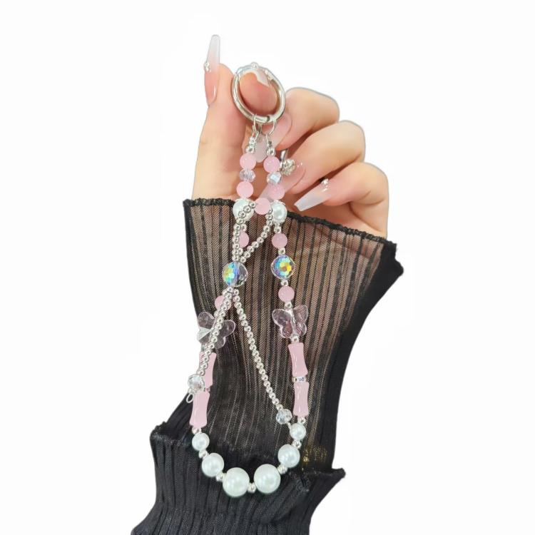 Slub Alloy Bow Mobile Phone String Chain(Pink) - Lanyards & Wrist Straps by buy2fix | Online Shopping UK | buy2fix