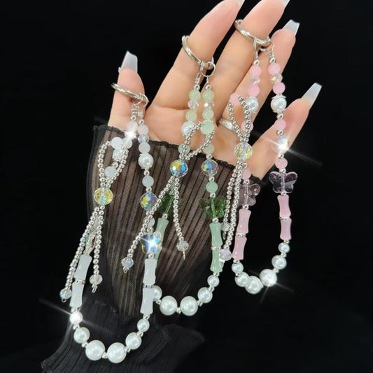 Slub Alloy Bow Mobile Phone String Chain(White) - Lanyards & Wrist Straps by buy2fix | Online Shopping UK | buy2fix