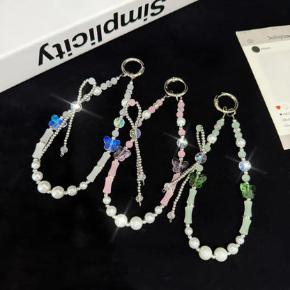 Slub Alloy Bow Mobile Phone String Chain(Pink) - Lanyards & Wrist Straps by buy2fix | Online Shopping UK | buy2fix